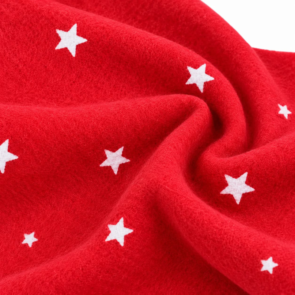 Feltro rosso con stelle bianche